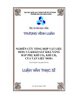 Nghiên cứu tổng hợp vật liệu MOFs và khảo sát khả năng hấp phụ khí CO2, khí CH4 của vật liệu MOFs 