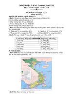 Đề kiểm tra một tiết và đáp án địa lí 9