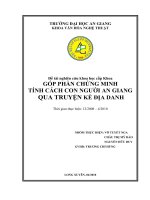 Góp phần chứng minh tính cách con người an giang qua truyện kể địa danh 