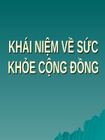 KHÁI NIỆM về sức KHỎE CỘNG ĐỒNG (sức KHỎE CỘNG ĐỒNG) (chữ biến dạng do slide dùng font VNI times, tải về xem bình thường) 