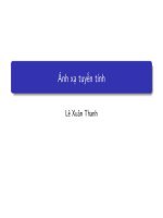 Bài giảng Đại số tuyến tính: Ánh xạ tuyến tính - Lê Xuân Thanh