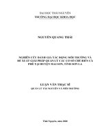 (Luận văn thạc sĩ) Nghiên cứu đánh giá tác động môi trường và đề xuất giải pháp quản lý các cơ sở chế biến cà phê tại huyện Mai Sơn, tỉnh Sơn La