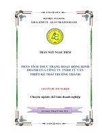 Phân tích thực trạng hoạt động kinh doanh của công ty TNHH tư vấn thiết kế thái trường thành 