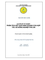 Phân tích kết quả kinh doanh của hợp tác xã nông nghiệp phú an 