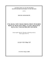 Ứng dụng viễn thám trong phân tích biến động sử dụng đất phục vụ quy hoạch sử dụng đất tp  hồ chí minh 