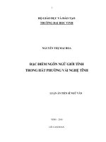 Đặc điểm ngôn ngữ giới tính trong Hát phường vải Nghệ Tĩnh
