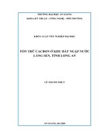 Tồn trữ carbon ở khu đất ngập nước láng sen tỉnh long an 