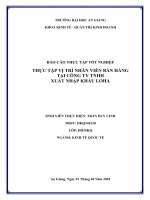 Thực tập vị trí nhân viên bán hàng tại công ty trách nhiệm hữu hạn xuất nhập khẩu loha 