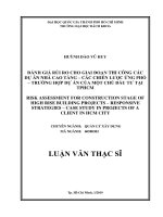 Risk assessment for construction stage of high rise building projects   responsive strategies   case study in projects of a client in HCM city 