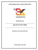 Bài giảng đại số tuyến tính kèm theo các dạng bài cực kì đầy đủ(GV trường ĐH BK Hà Nội)
