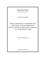 Luận án tiến sĩ đánh giá ảnh hưởng của sử dụng hoá chất bảo vệ thực vật đến sức khoẻ người chuyên canh chè 