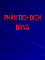 PHÂN TÍCH DỊCH BÁNG (TRIỆU CHỨNG học nội KHOA) (chữ biến dạng do slide dùng font VNI times, tải về xem bình thường) 