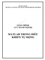 Giáo trình Matlab trong điều khiển tự động: Phần 1
