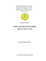 Thống kê phép thí nghiệm trong chăn nuôi tài liệu giảng dạy 
