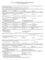 GỢI Ý GIẢI ĐỀ VẬT LÝ - TNTHPT NĂM 2011