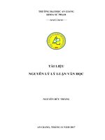 Tài liệu nguyên lý lý luận văn học 