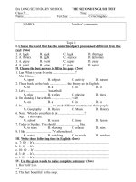 đề KT anh 7- lần 2