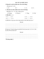 Nội dung ôn tập môn Toán-Tiếng việt lớp 2 (L3-1) – Trường tiểu học Núi Thành