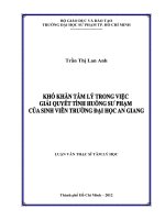 Khó khăn tâm lý trong việc giải quyết tình huống sư phạm của sinh viên trường đại học an giang 