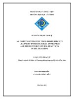An investigation into tesol postgraduate learners intercultural awareness and their intercultural practices in efl teaching 