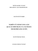 Nghiên cứu hành vi mua sắm quần áo thời trang của người dân thành phố long xuyên 