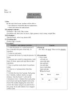 unit 9 the body  tiếng anh 6 sách cũ  lưu thị ngọc yến  thư viện giáo án điện tử