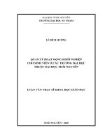 (Luận văn thạc sĩ) Quản lý hoạt động khởi nghiệp cho sinh viên ở các trường đại học thuộc Đại học Thái Nguyên