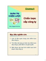 Bài giảng Quản trị chiến lược kinh doanh: Chương 6 - TS. Nguyễn Văn Sơn