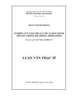 Nghiên cứu giải thuật ước lượng kênh truyền trong hệ thống MIMO OFDM 
