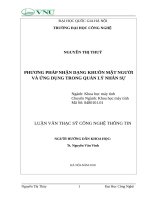 Phương pháp nhận dạng khuôn mặt người và ứng dụng trong quản lý nhân sự 