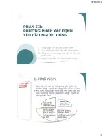 Bài giảng Kỹ thuật phần mềm - Phần 3: Phương pháp xác định yêu cầu người dùng