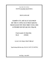 Nghiên cứu đề xuất giải pháp bù tối ưu công suất phản kháng nhằm giảm tổn thất điện năng cho lưới điện huyện quảng trạch 