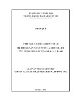 Thiết kế và điều khiển tối ưu hệ thống sản xuất nước lạnh chiller ứng dụng cho các tòa nhà cao tầng 