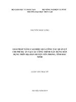 Giải pháp nâng cao hiệu quả công tác quản lý chi phí dự án tại các công trình xây dựng dân dụng trên địa bàn huyện yên phong, tỉnh bắc ninh 