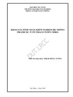 Khảo sát và tính toán kiểm nghiệm hệ thống phanh trên xe ô tô thaco town tb82s 