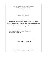 Phân tích ổn định, biến dạng của nền đường đắp cao xử lý bằng cọc đất xi măng kết hợp với vải địa kỹ thuật 