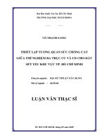 Thiết lập tương quan sức chống cắt giữa thí nghiệm ba trục cu và CD cho đất sát yếu khu vực tp  hồ chí minh 