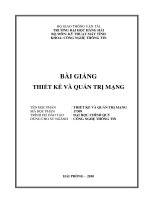 Bài giảng Thiết kế và Quản Trị Mạng