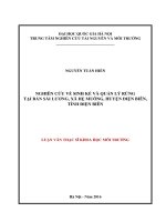 Nghiên cứu về sinh kế và quản lý rừng tại bản Sái Lương, xã Hẹ Muông, huyện Điện Biên, tỉnh Điện Biên: Luận văn Thạc Sĩ Khoa học Môi trường chuyên ngành Môi trường và Phát triển bền vững