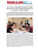 Ban Văn hóa – Xã hội HĐND tỉnh giám sát về phát triển du lịch tại Công ty Cổ phần Du lịch Dak Lak và Sở Văn hóa – Thể thao và Du lịch