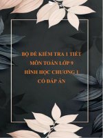 Bộ đề kiểm tra 1 tiết môn Toán (HH) lớp 9 có đáp án