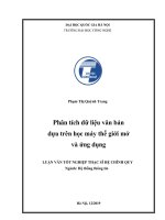 Phân tích dữ liệu văn bản dựa trên học máy thế giới mở và ứng dụng 