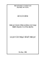 Thuật toán tìm luồng cực đại trên mạng và ứng dụng 