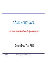 Bài giảng Công nghệ Java: Chương 1 - PhD. Trần Quang Diệu