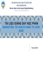 Slide bài giảng môn Marketing tới khách hàng tổ chức