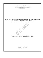Thiết kế nhà máy sản xuất đường thô hiện đại năng suất 3700 tấn mía ngày 