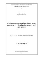 Mô hình hoạch định sản xuất nữ trang cho công ty cổ phần vàng bạc đá quý phú nhuận 