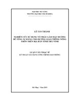 Nghiên cứu sử dụng vỏ trấu làm mặt đường bê tông xi măng cho đường giao thông nông thôn trên địa bàn tỉnh trà vinh 