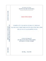 NGHIÊN CỨU TẬN DỤNG XỈ THAN VÀ TRO BAY TẠI NHÀ MÁY NHIỆT ĐIỆN DUYÊN HẢI TỈNH TRÀ VINH ĐỂ SẢN XUẤT GẠCH KHÔNG NUNG. LUẬN VĂN THẠC SĨ KỸ THUẬT XÂY DỰNG