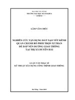 Nghiên cứu tận dụng đất nạo vét kênh quan chánh bố phối trộn xỉ than để đắp nền đường giao thông tại thị xã duyên hải 